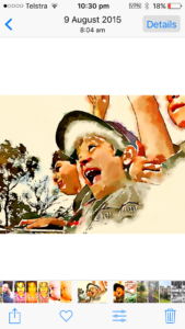 Kids enjoy hanging out of a sunroof on a farm holiday